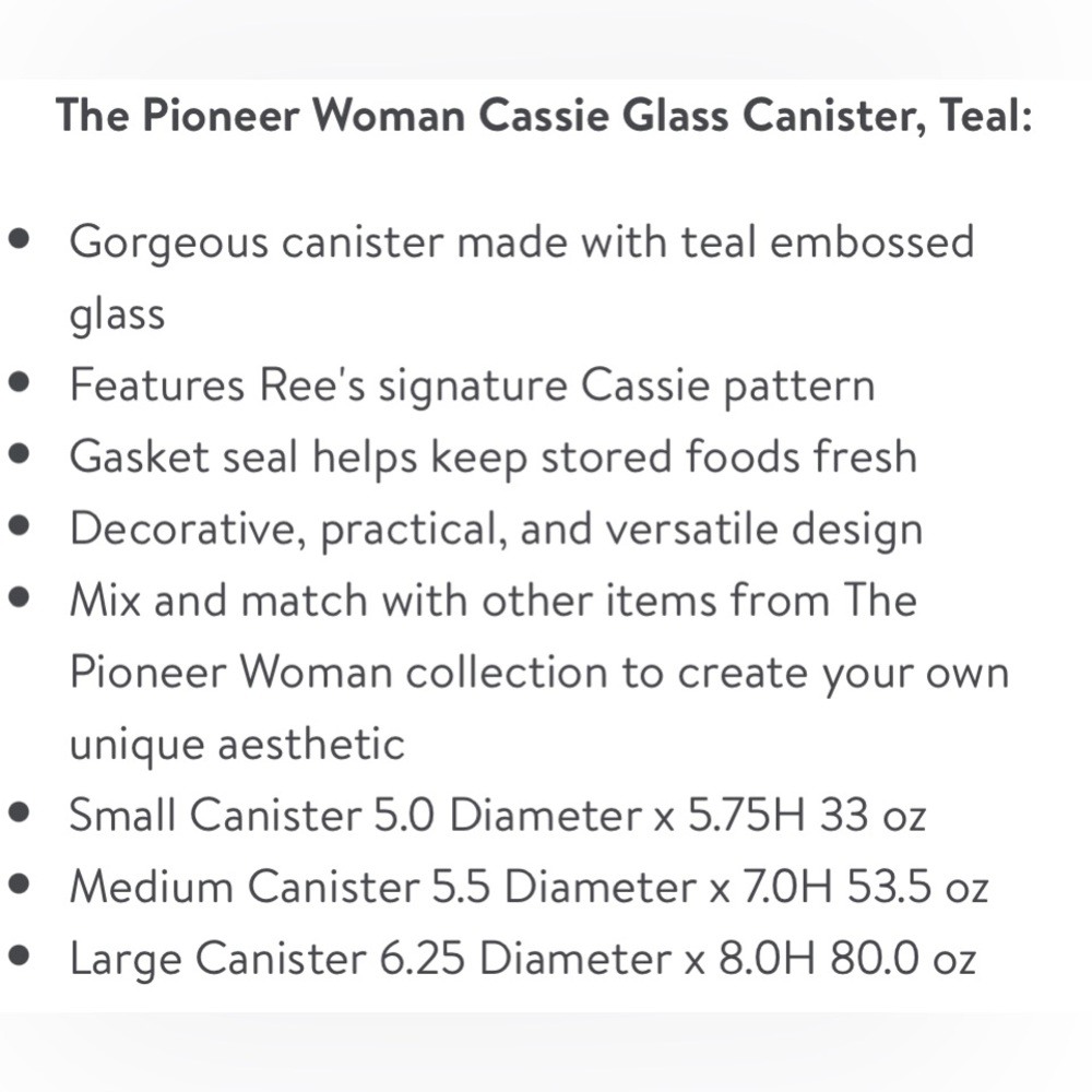πΊ New Pioneer Woman Cassie Teal Blue Canisters - Picture 4 of 13